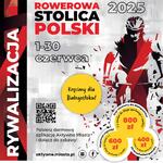 plakat z rowerzystą i opisem akcji