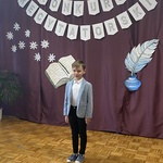 Michał Wierzbicki z Przedszkola Samorządowego nr 31 w Białymstoku recytuje wiersz.
